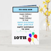 Son Birthday Balloons Cupcakes NAME Karte (Gelbe Blume)