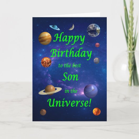 Son Birthday Best in the Universe Karte (Vorderseite)