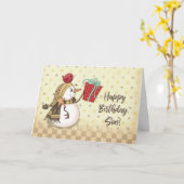Son Birthday Bird zu Snowman Present Karte (Gelbe Blume)