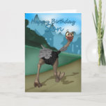 Son Birthday Card - Cartoon Ostrich - Digitales Sc Karte<br><div class="desc">Son Birthday Card - Cartoon Ostrich - Digitales Gemälde</div>