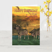 Son Birthday Card Zebras in Water Karte (Gelbe Blume)