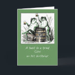 Son Birthday Frogs Toasting with Beer Karte<br><div class="desc">Vintage Frösche toasteln zum Geburtstag deines Sohnes. Bringen Sie ihm mit dieser lustigen Karte ein Lächeln ins Gesicht! Vintage Bild mit freundlicher Genehmigung von Clipart.</div>