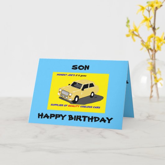 SON BIRTHDAY FUNNY KARTE (Gelbe Blume)
