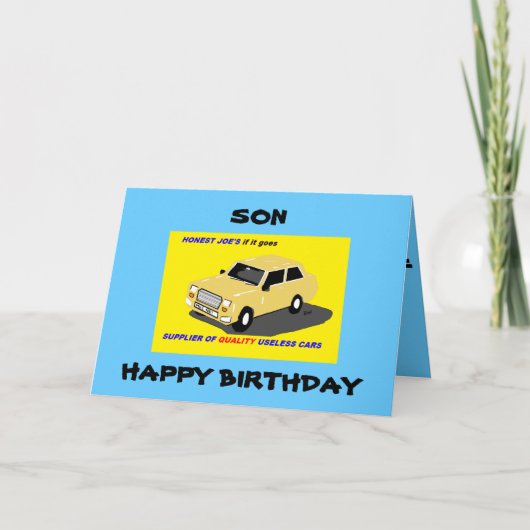 SON BIRTHDAY FUNNY KARTE (Vorderseite)