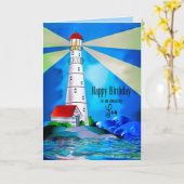 Son Birthday Lighthouse Beacon of Light for Sea Karte (Gelbe Blume)