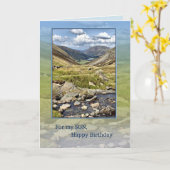 Son Birthday mit einer Bergwelt Karte (Gelbe Blume)