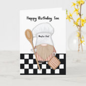Son Birthday Whimsical Gnome Koch Cooking Karte (Gelbe Blume)