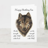 Son Birthday - Wolf und Pack Quote Karte (Vorderseite)
