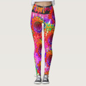 "[SON]Blume Power" helle Sonnenblume mit Krawatte  Leggings (Vorderseite)