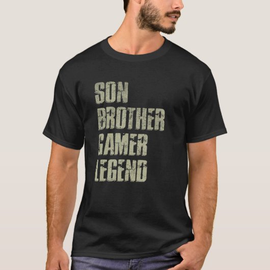 Son Brother Gamer Legend For Teenage Boys Christma T-Shirt (Vorderseite)