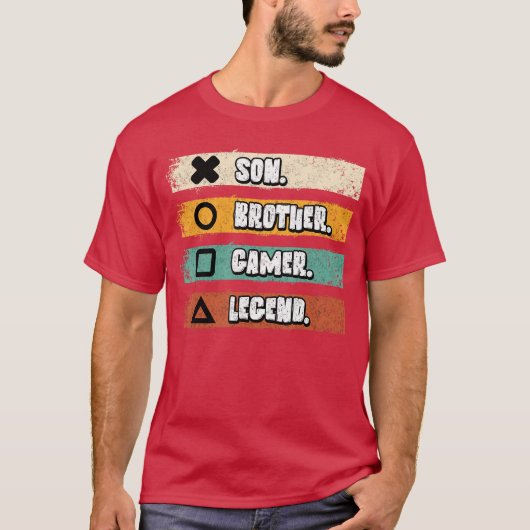 Son Brother Gamer Legend Funny Video Game Gaming M T-Shirt (Vorderseite)