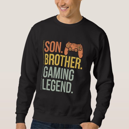 Son Brother Gaming Legend Retro Gamer Boys Kids Me Sweatshirt (Vorderseite)