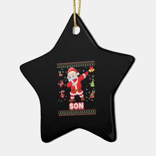 Son Christ-Mask Dabbing Santa Mask Frohe Weihnacht Keramik Ornament (Links)