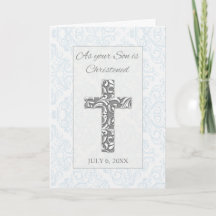 Son Christening Segnungen Custom Date mit Cross
