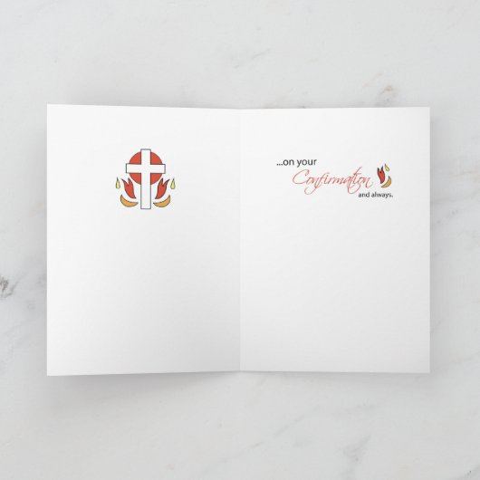 Son Confirmation Gratulation Cross Fire, Red o Karte (Innenseite)