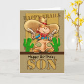 Son Cowboy Birthday Card - Rootin' Tootin' Birthda Karte (Gelbe Blume)