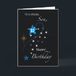Son Custom Age 32. Geburtstag Star Inspiration Karte<br><div class="desc">Passen Sie die Vorderseite dieser Karte für jedes Alter an,  das Sie gewollt haben,  und geben Sie sie einem Sohn,  der einen bevorstehenden Geburtstag feiert.</div>