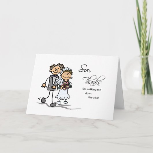 Son, danke, dass du mich durch den Aisle-Mann gehs Dankeskarte (Vorderseite)