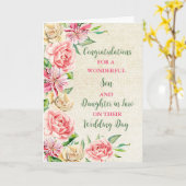 Son & Daughter in Law Hochzeitstag Herzlichen Glüc Karte (Gelbe Blume)