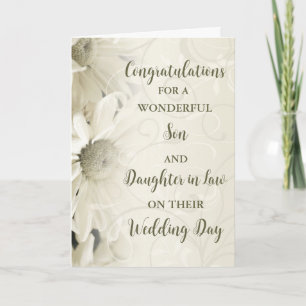Son & Daughter in Law Hochzeitstag Herzlichen Glüc Karte