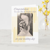 Son & Daughter in Law Wedding Day Creme gratuliere Karte (Gelbe Blume)