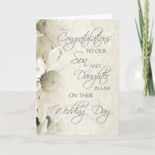 Son & Daughter in Law Wedding Gratulationen Card Karte (Vorderseite)