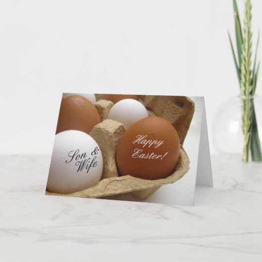 Son & Ehefrau Frohe Ostern Feiertagskarte (Vorderseite)