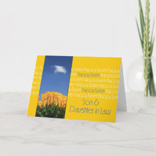 Son & Ehefrau Frohe Ostern Feiertagskarte