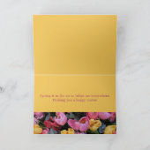 Son & Ehefrau Happy Ostertulpen Feiertagskarte (Innenseite)