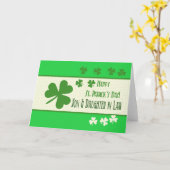 Son & Ehefrau Happy St. Patrick's Day Karte (Gelbe Blume)