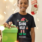 Son elf Familie passend Weihnachtsausstellung Name T-Shirt