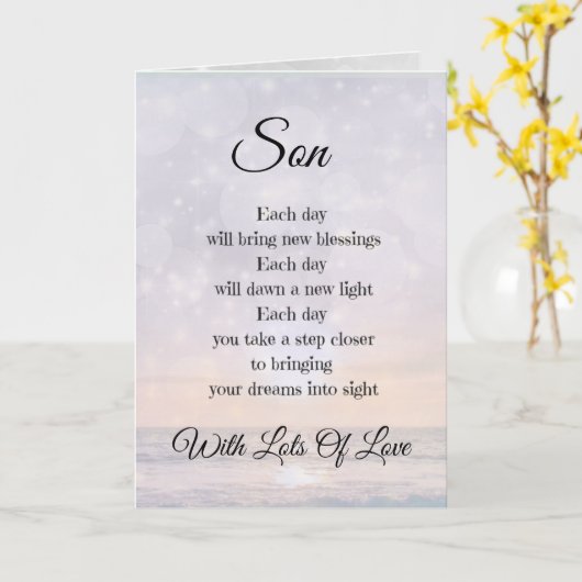 Son Enmulierung Gedicht Design Gruß Karte (Gelbe Blume)