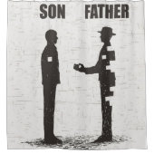Son Father | Geschenk für Vater von Sohn, bester V Duschvorhang (Vorderseite)