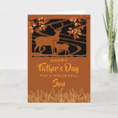 Son Father’s Day Deer in Field Fall Leaves Karte (Vorderseite)