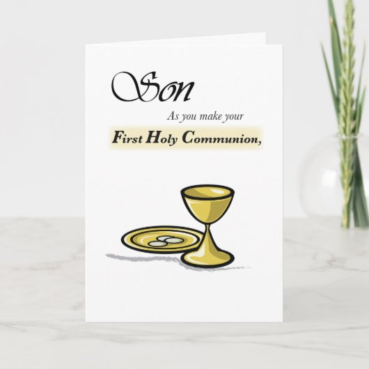 Son First Communion Gold Chalice, Paten Karte (Vorderseite)