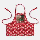 Son Foto | Santa Claus Red Christmas Kids Schürze (Vorderseite)