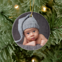 Son Foto und Name Navy Blue Weihnachten
