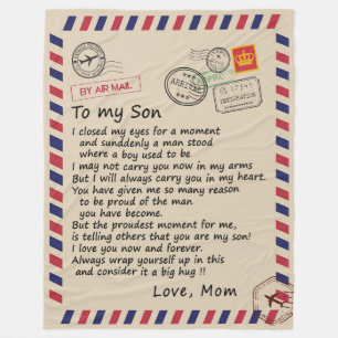 Son-Geschenk Brief an meine Sohn Liebe aus der Ma Fleecedecke