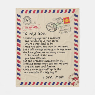 Son-Geschenk| Brief an meine Sohn Liebe aus der Ma Fleecedecke