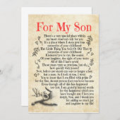 Son-Geschenk| Für meinen Sohn danke, dass Sie so v Einladung (Vorne/Hinten)