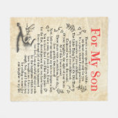 Son-Geschenk| Für meinen Sohn danke, dass Sie so v Fleecedecke (Vorderseite (Horizontal))