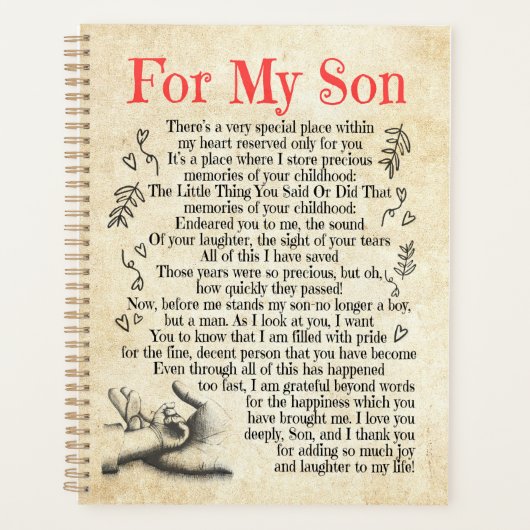 Son Gift | Mein Sohn danke Ihnen, dass Sie so viel Planer (Vorderseite)