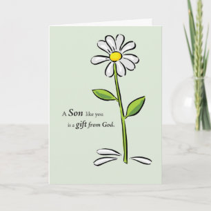 Son Gift von Gott Geburtstag mit Daisy auf Green Karte