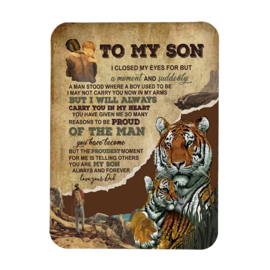 Son Gifts | Brief an meine Sohn Liebe aus Vater Magnet (Vertikal)