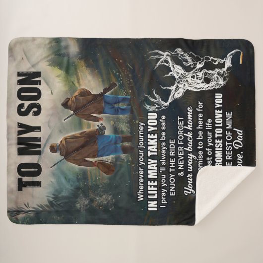 Son Gifts | Brief an meine Sohn Liebe aus Vater Sherpadecke (Vorderseite (Horizontal))