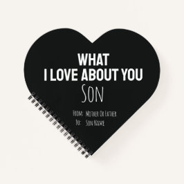 Son Gifts For Him Boy Modern Cute Black DIY Notizblock