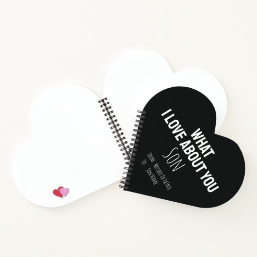 Son Gifts For Him Boy Modern Cute Black DIY Notizblock (Innenseite)