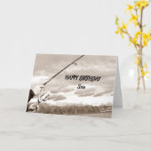 **SON** GLÜCKLICHER GEBURTSTAG FISCHEREI-SPASS KARTE (Gelbe Blume)