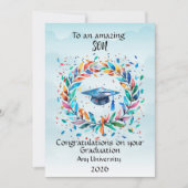 Son Graduation Cap and Rainbow Leaf Frame (Vorderseite)