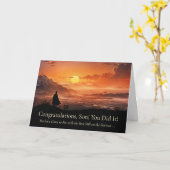Son Graduation Inspirational Cap and Gown  Karte (Gelbe Blume)